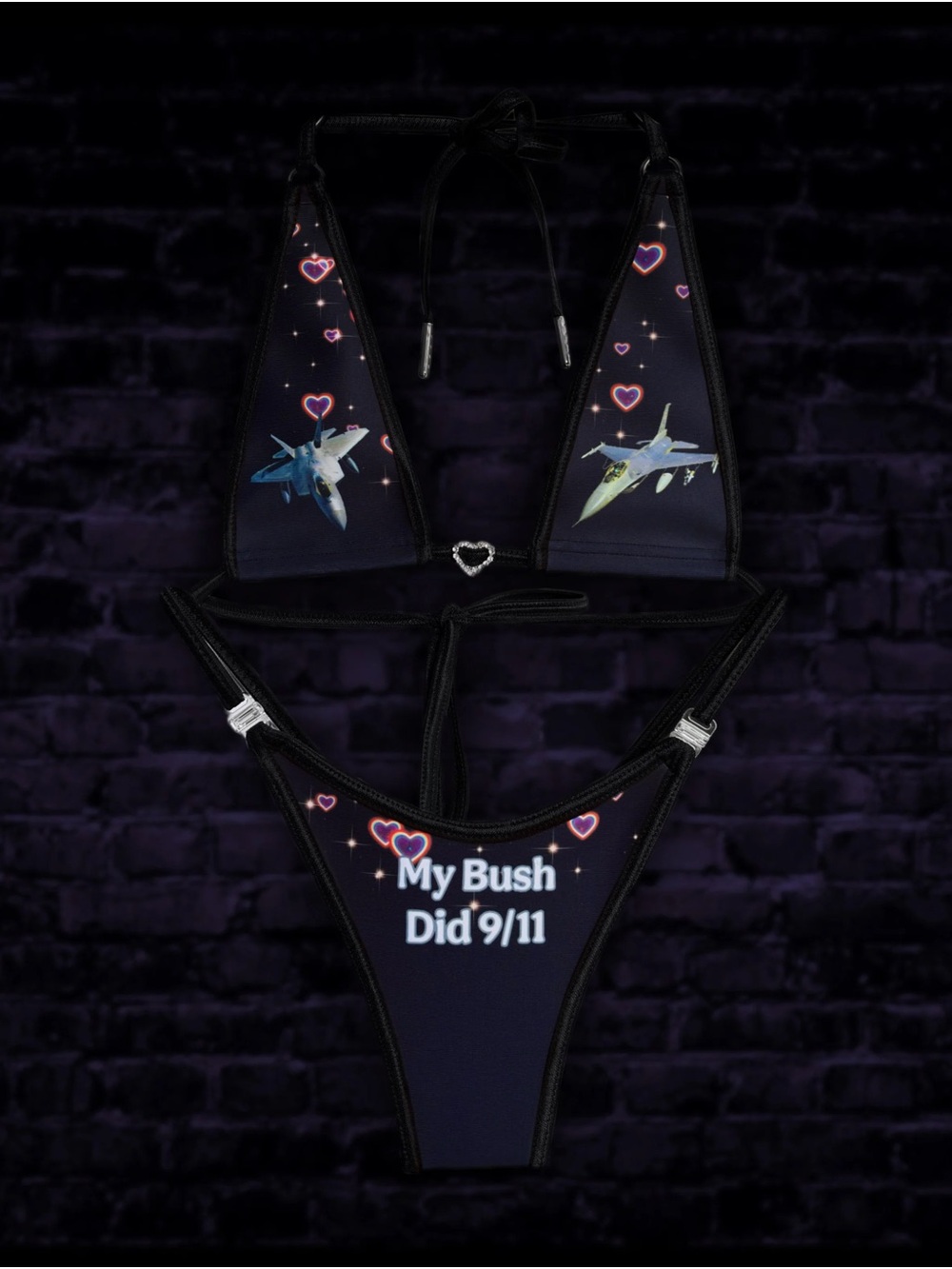 Bimbo boutique “My bush did 9/11” microkini bikini